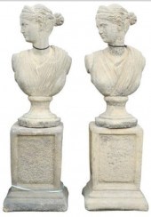 (2) CAST STONE STATUARY APHROD