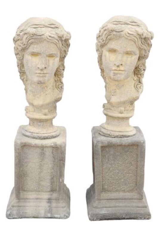 (2) CAST STONE STATUARY CLASSICAL