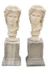 (2) CAST STONE STATUARY CLASSI