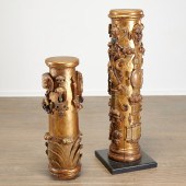 (2) CASTILIAN GILTWOOD PEDESTA