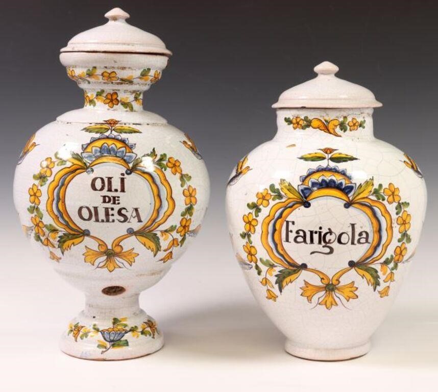 (2) CATALAN MAJOLICA OLIVE OIL