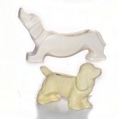 2 CERAMIC DOG PLANTERS, DACHSH