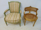 2 CHAIRS, FRENCH STYLE ARMCHAI