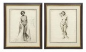(2) CHARCOAL NUDE STUDIES ON M