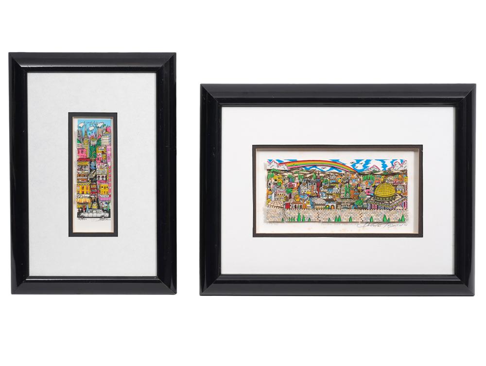 2 CHARLES FAZZINO 3-D OP ART WITH