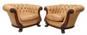 2) CHESTERFIELD STYLE TAN TUFT
