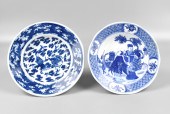 2 CHINESE B & W PLATE W/ FIGUR