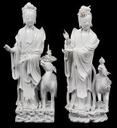 2 CHINESE BLANC DE CHINE GUANY