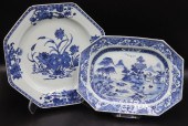 (2) CHINESE BLUE AND WHITE PLA