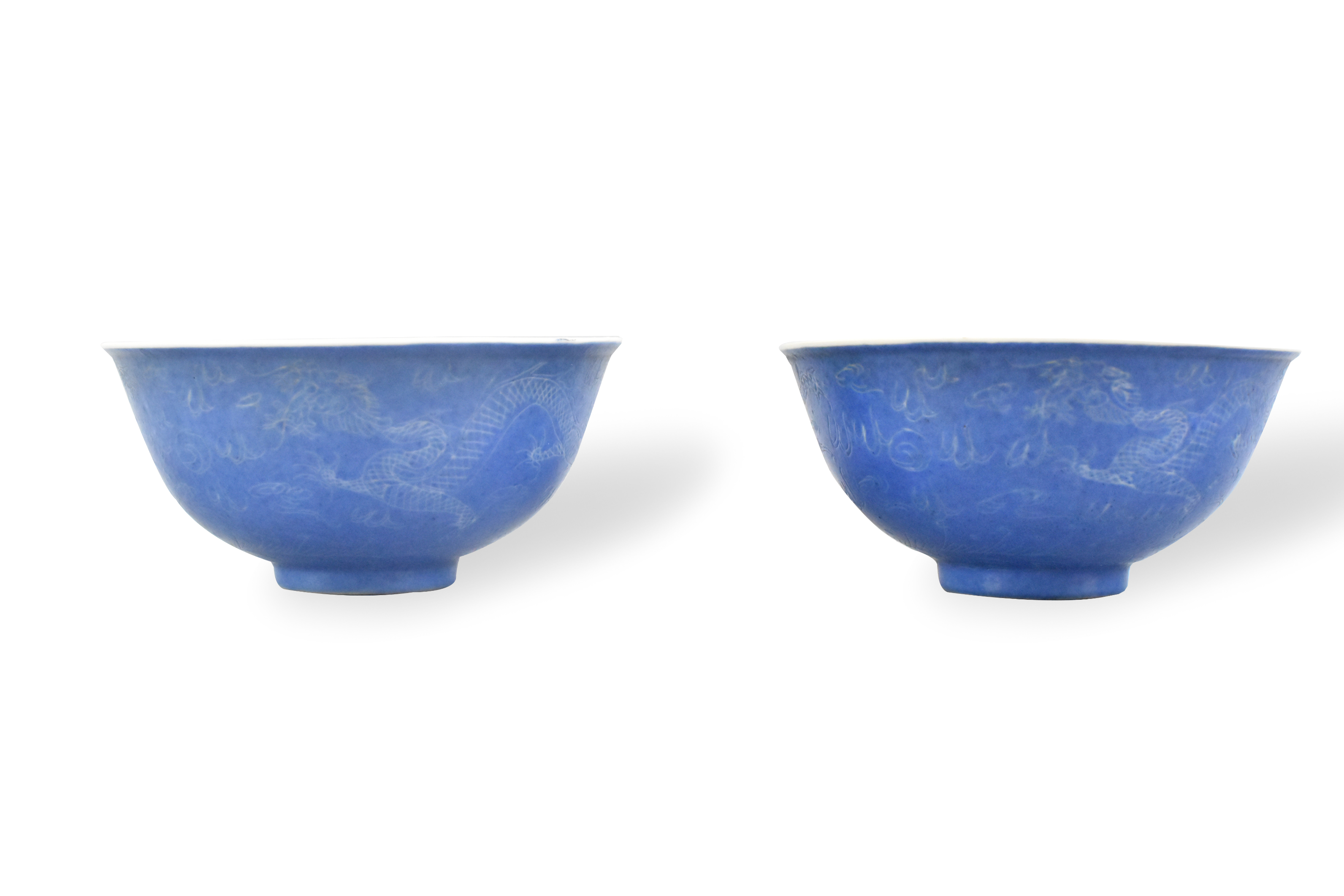 2 CHINESE BLUE GLAZED BOWL