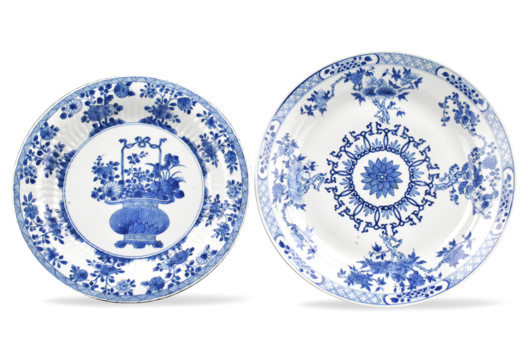 2 CHINESE BLUE & WHITE FLORAL