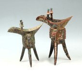 2 CHINESE BRONZE ARCHAIC STYLE