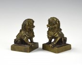 2 CHINESE BRONZE FU LION SEAL,