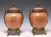 (2) CHINESE BRONZE-MOUNTED &AM