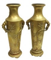 (2) CHINESE BRONZE TALL BALUST