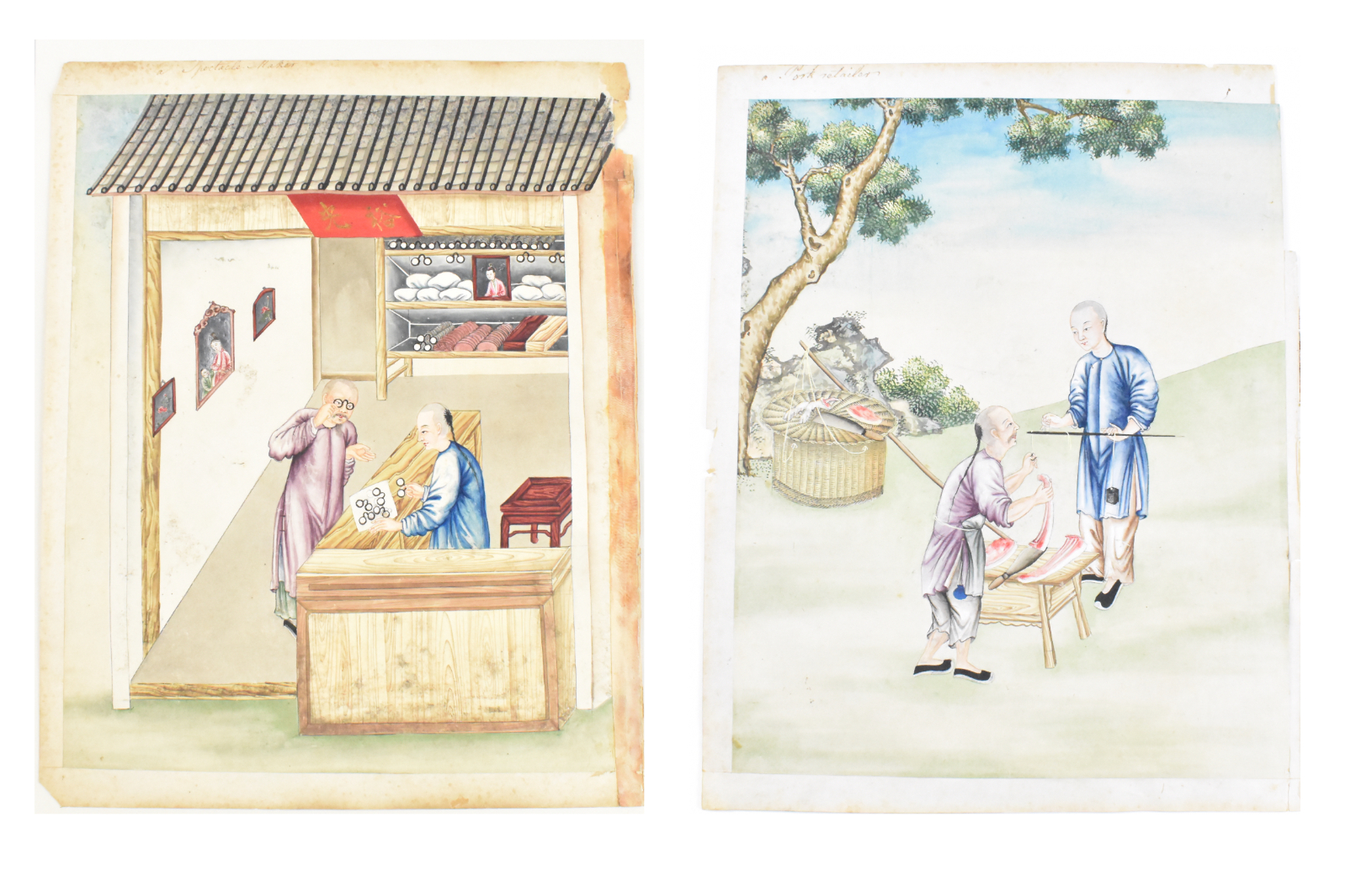 2 CHINESE CANTON PAINTING OF