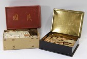 2 CHINESE CARVED BONE & BAMBOO