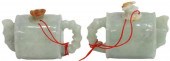 (2) CHINESE CARVED GREEN HARDS