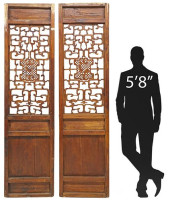 (2) CHINESE CARVED HARDWOOD AR