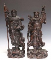 (2) CHINESE CARVED HARDWOOD SC