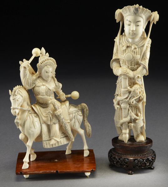 (2) Chinese carved ivory