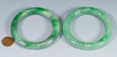 2 CHINESE CARVED JADE BANGLEST
