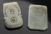 (2) Chinese carved jade pendan