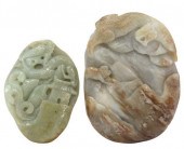 (2) CHINESE CARVED NEPHRITE JA