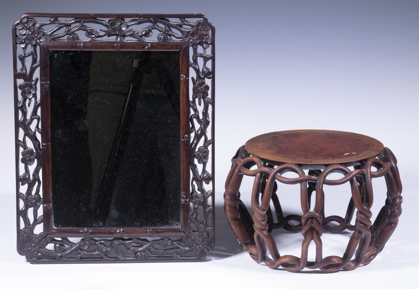 (2) CHINESE CARVED ROSEWOOD