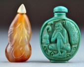 (2) Chinese Carved Snuff Bottl