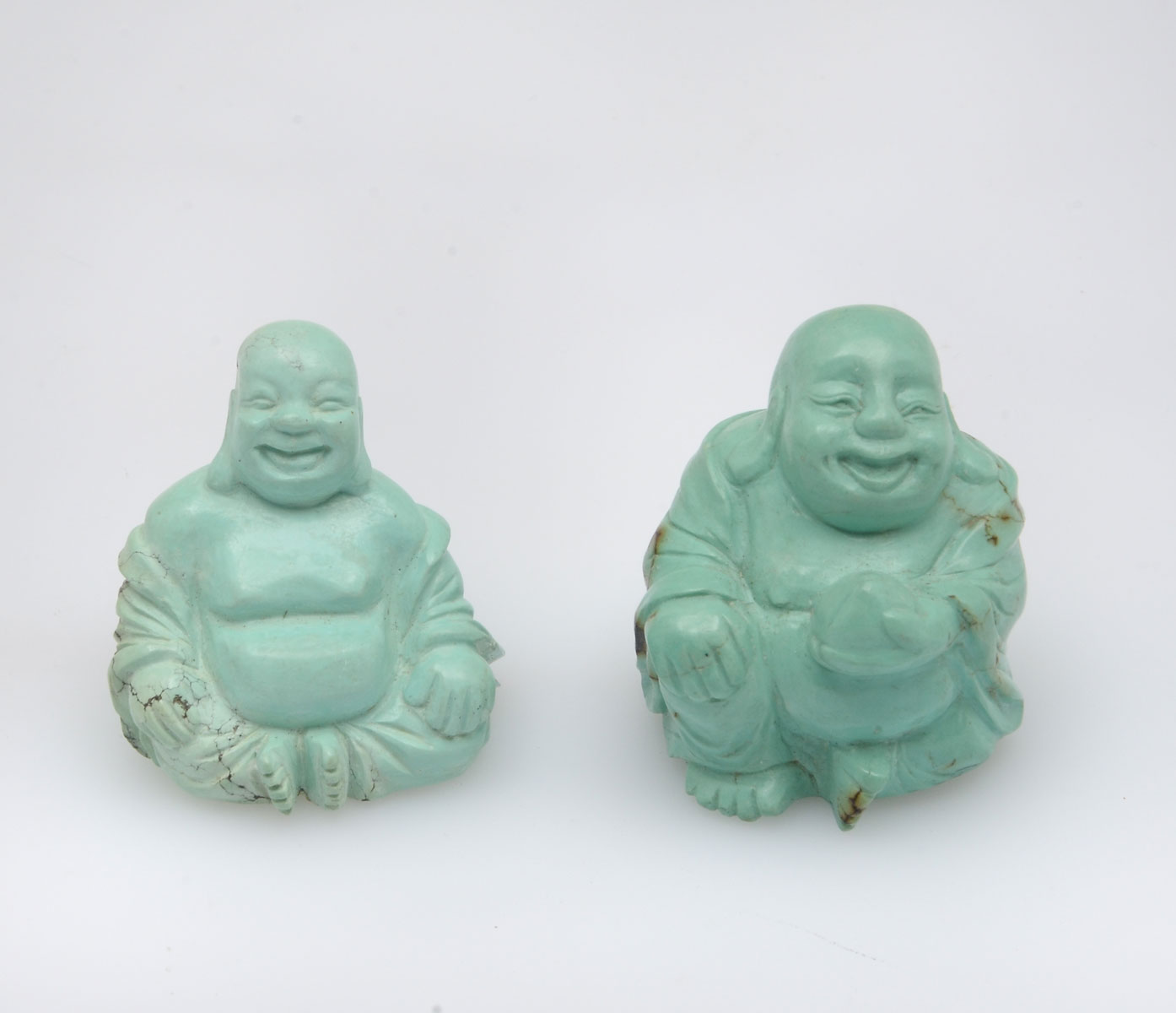 2 CHINESE CARVED TURQUOISE
