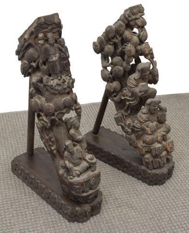 (2) CHINESE CARVED WOOD