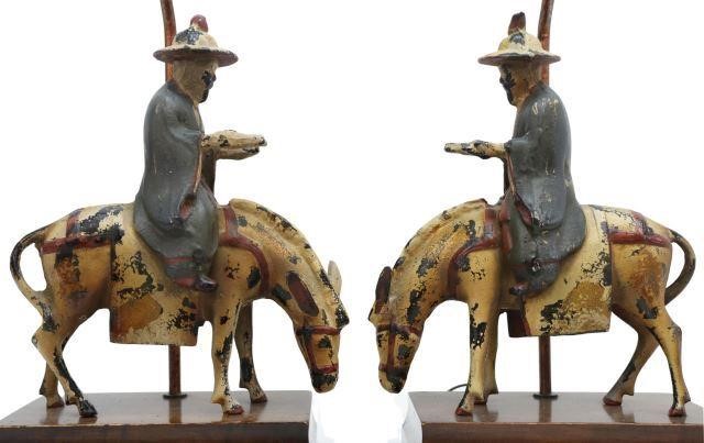 (2) CHINESE CAST IRON SCHOLAR &