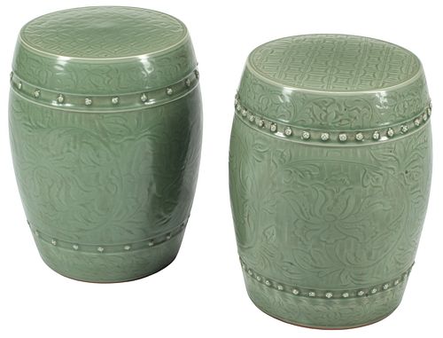 (2) CHINESE CELADON GLAZE GARDEN