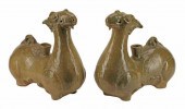 (2) CHINESE CELADON GLAZED RAM