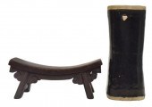(2) CHINESE CERAMIC & CARVED W