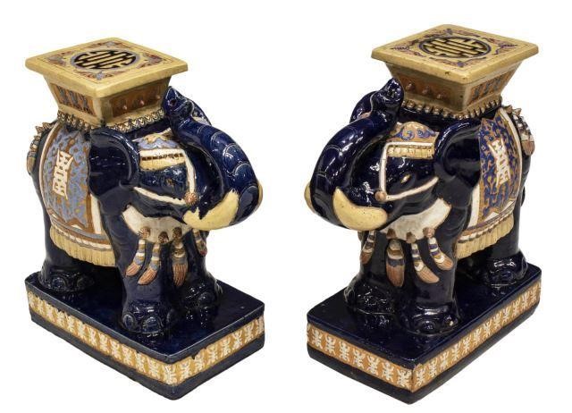 (2) CHINESE CERAMIC ELEPHANT GARDEN