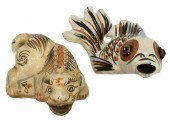 (2) CHINESE CERAMIC LION & POR