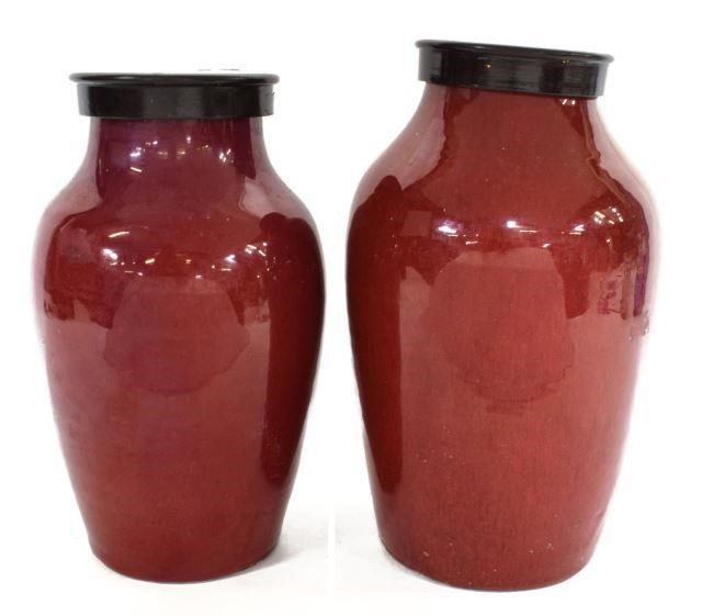 2) CHINESE CERAMIC OX BLOOD RED