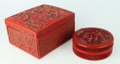 2 CHINESE CINNABAR LACQUERED C