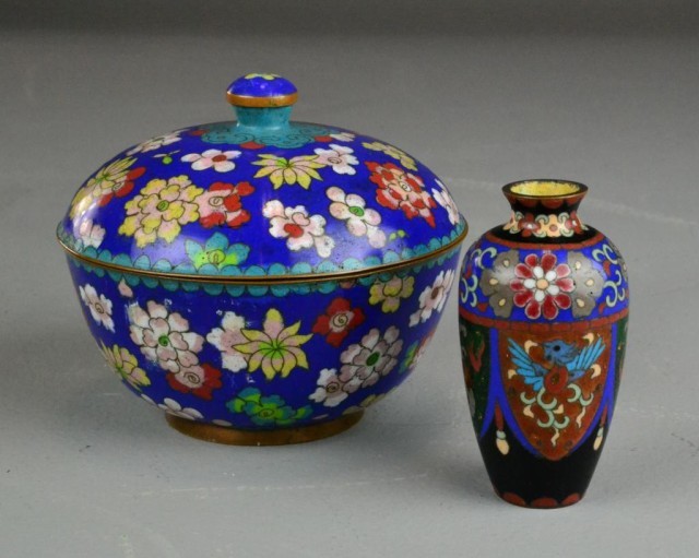 (2) CHINESE CLOISONNE