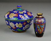 (2) CHINESE CLOISONNE CONTAINE