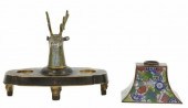 (2) CHINESE CLOISONNE DEER DES