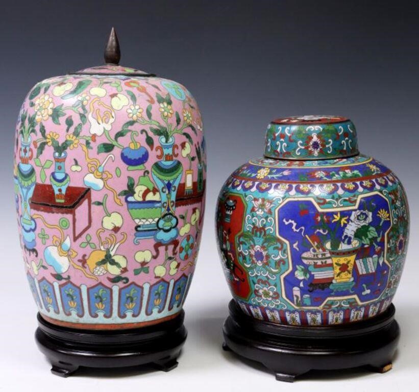 (2) CHINESE CLOISONNE ENAMEL