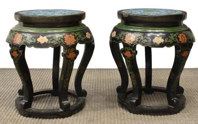 (2) CHINESE CLOISONNE-TOP GARDEN
