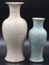 (2) CHINESE CRACKLE GLAZE VASE