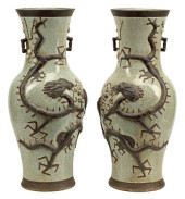 (2) CHINESE CRACKLE-GLAZED REL