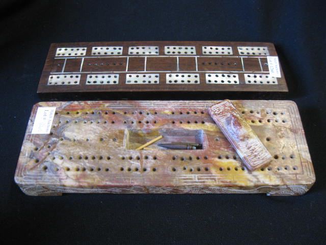 2 Chinese Cribbage Boards one