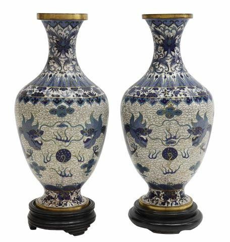 (2) CHINESE DRAGONS BLUE & WHITE