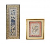 2 CHINESE EMBRODEIRY LION & TE